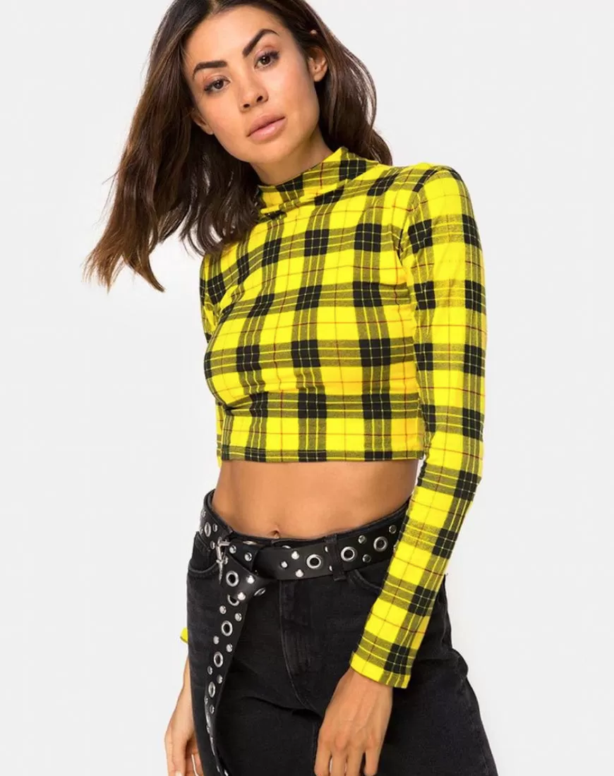 RHALA TOP PLAID YELLOW