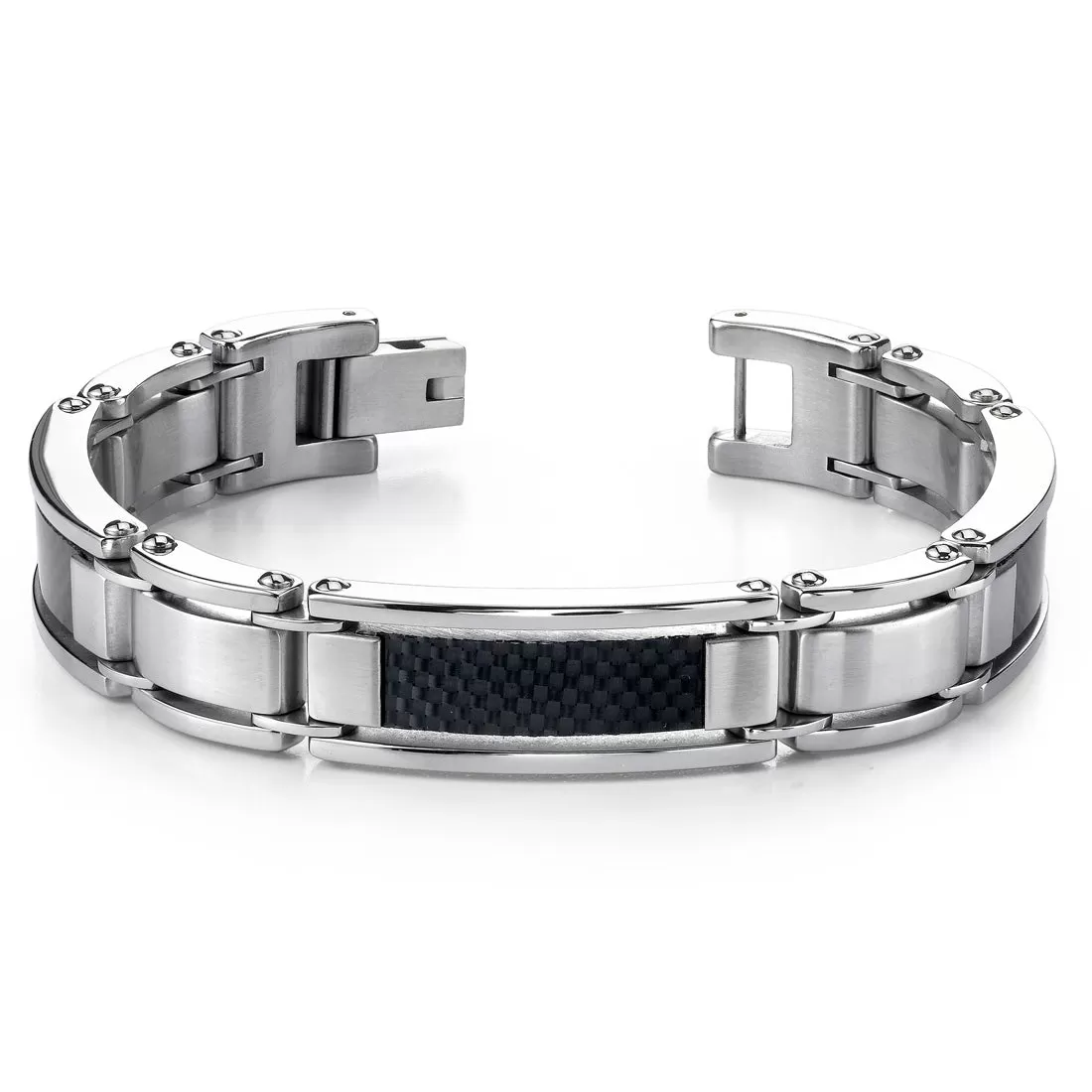 Stainless Steel Carbon Fiber Bracelet