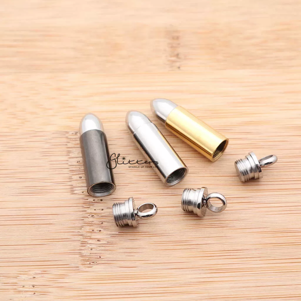 Stainless Steel Screw On Bullet Pendant - Keepsake | Memorial