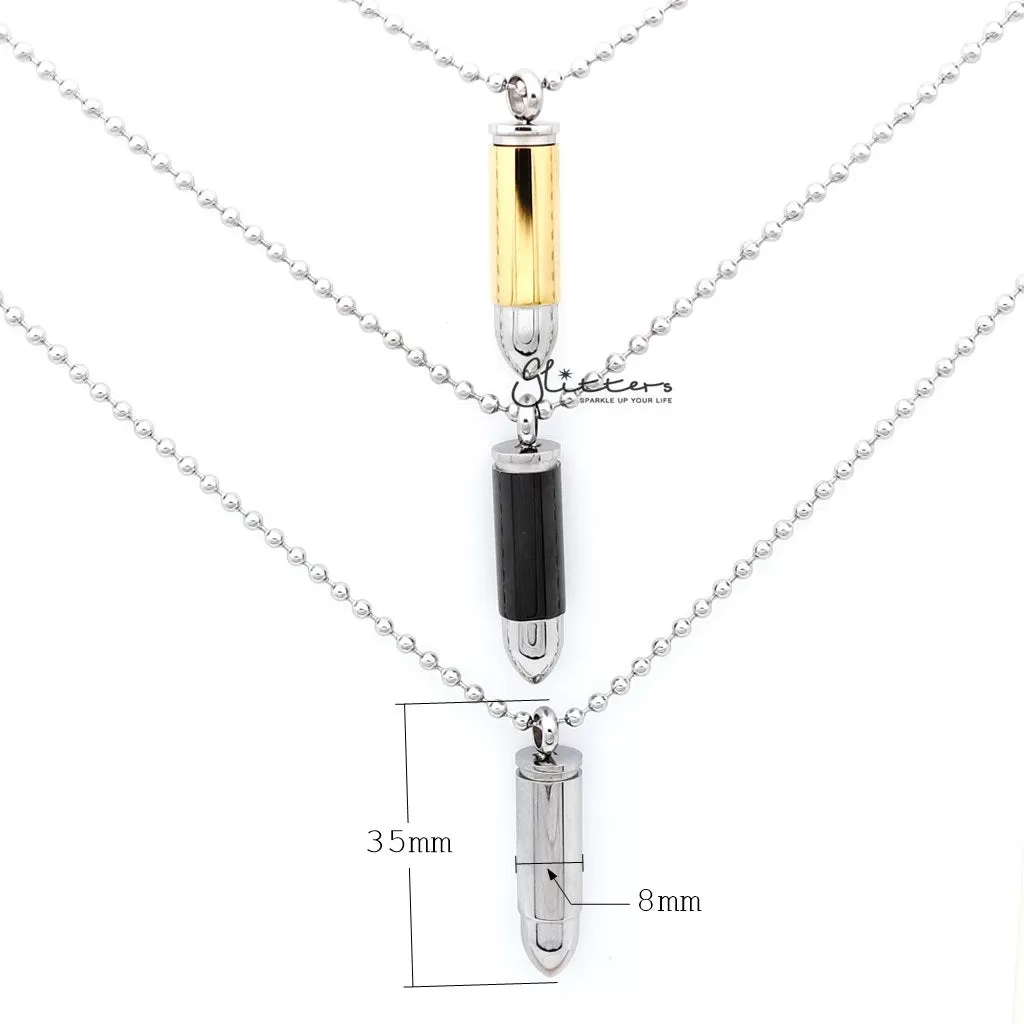 Stainless Steel Screw On Bullet Pendant - Keepsake | Memorial