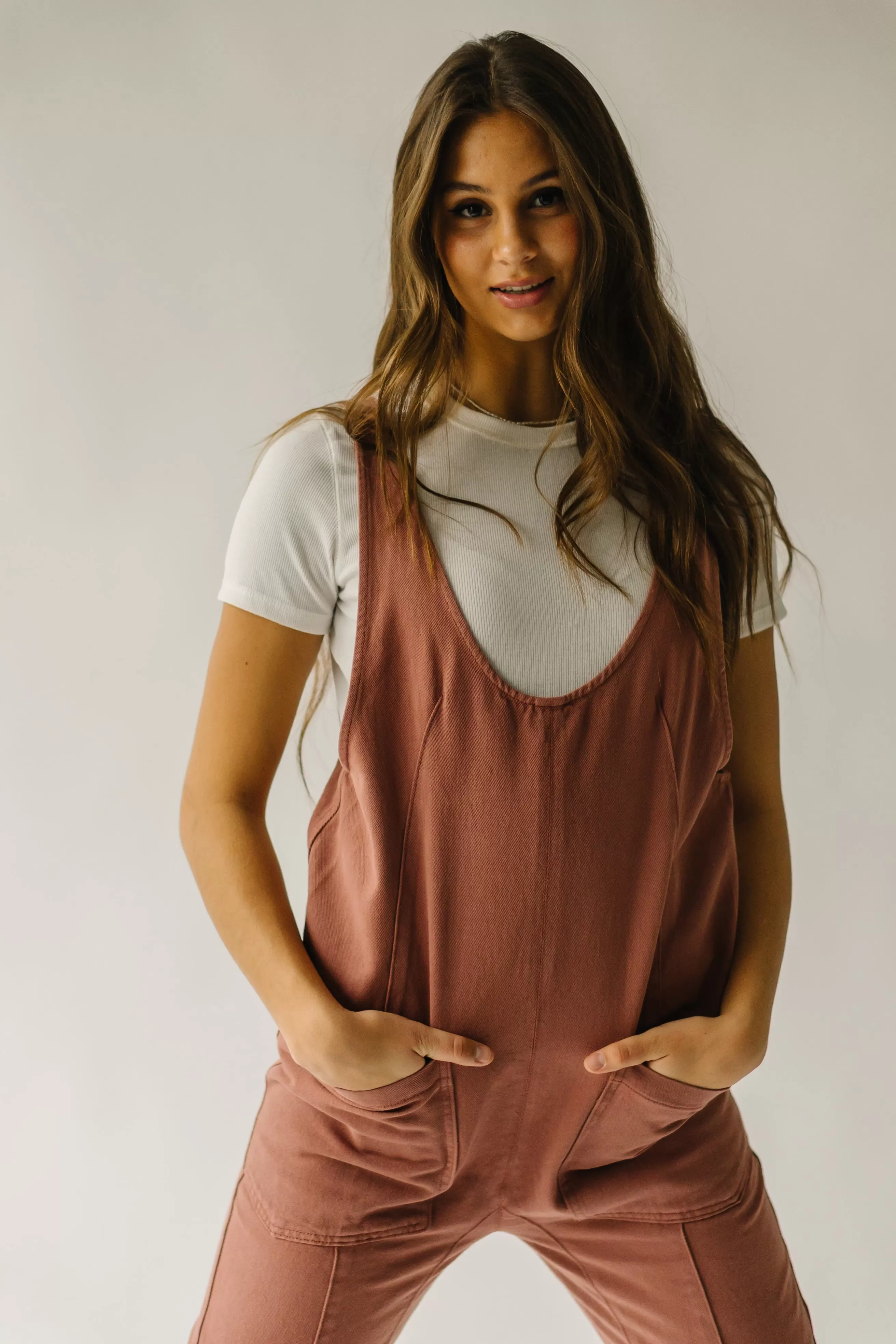 The Beckman Denim Overall in Rose