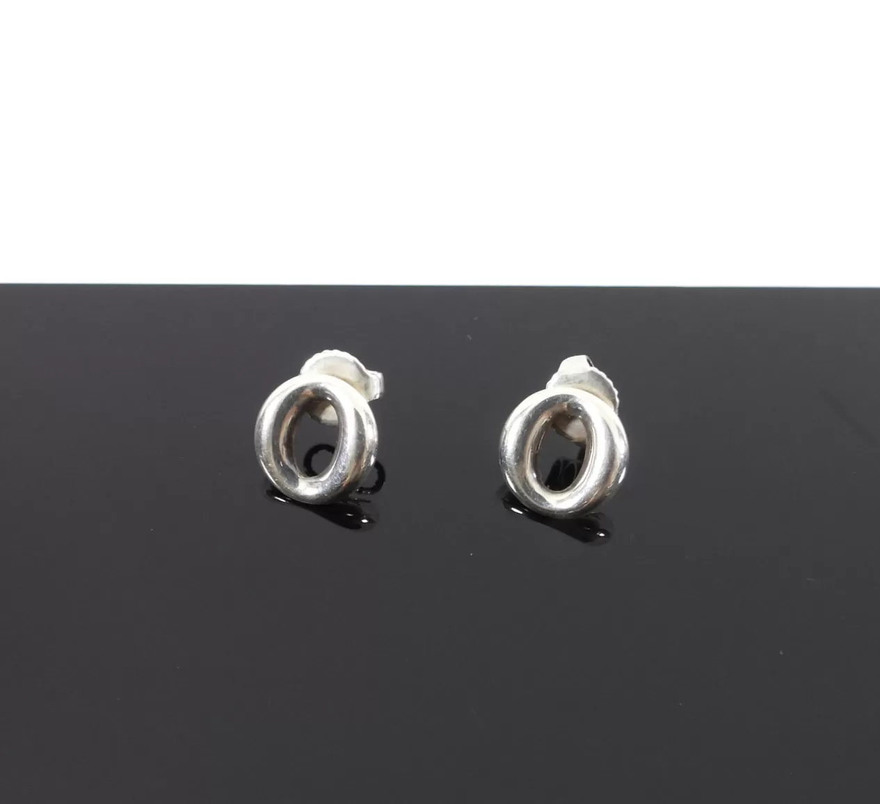 Tiffany & Co.  Elsa Peretti Sterling Silver O Sevillana Stud Earrings