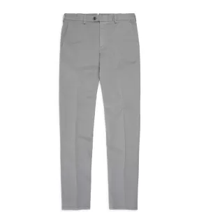 Trunk Welbeck Flat Front Cotton Trousers: Grey