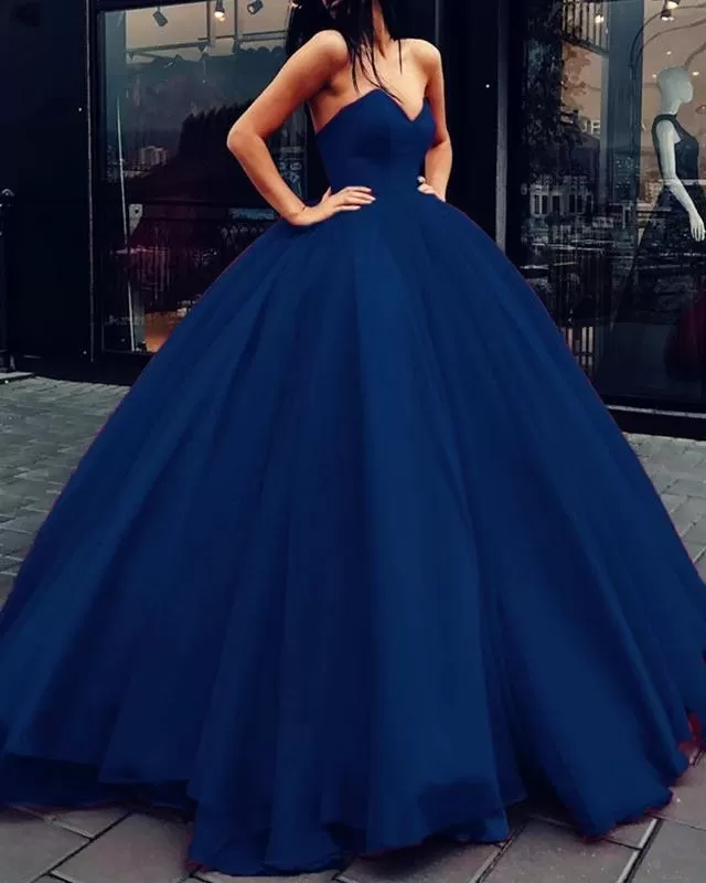 Unique Ball Gown Red Strapless Sweetheart Long Prom Dresses Quinceanera Dresses