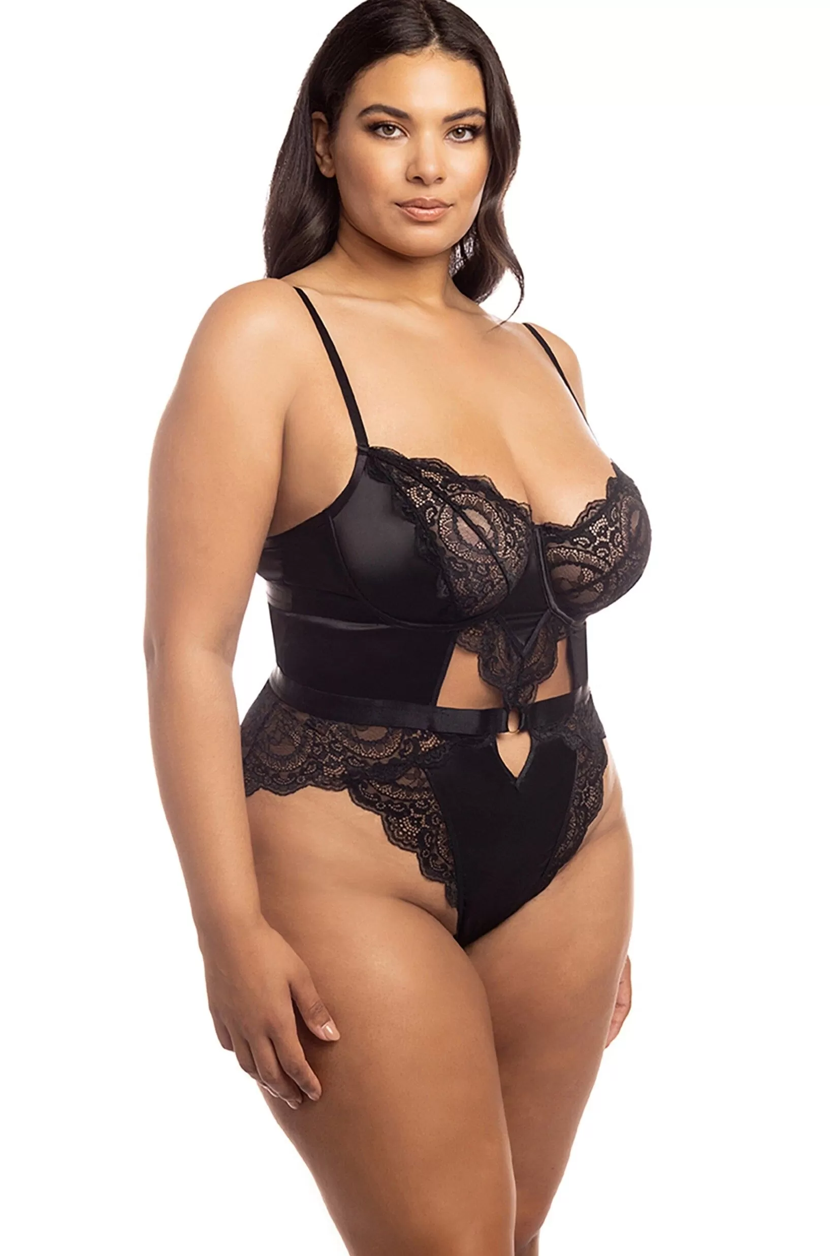 Unlined Underwire Teddy With Stretch Satin