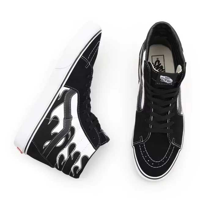 Vans men's sneakers shoe Sk8-Hi Flame VN0A32QGK681 black-white