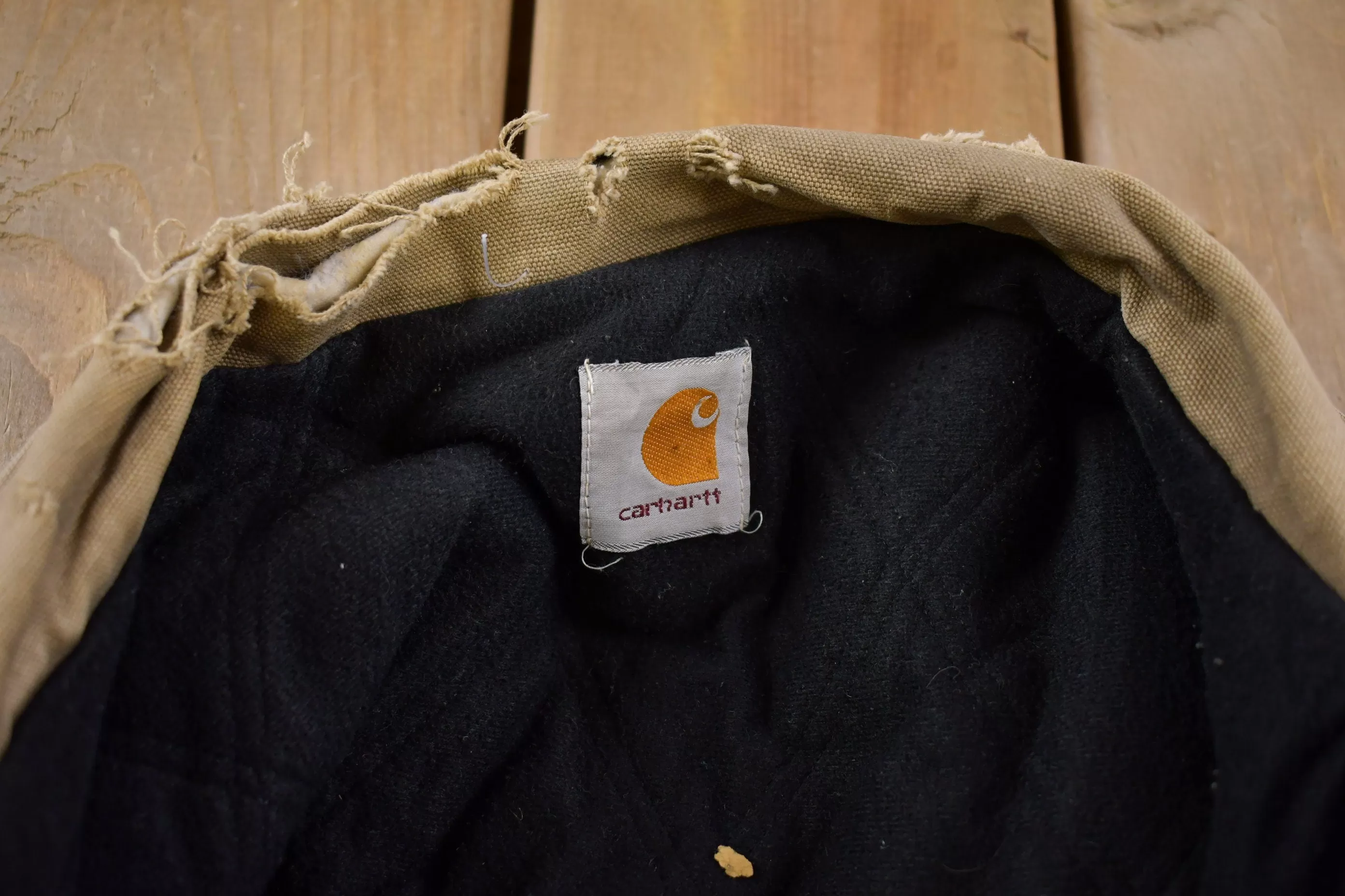 Vintage 1990&#39;s Carhartt Work Jacket / Workwear / Streetwear / Quilt Lined Jacket / Distressed Carhartt / Union Made /