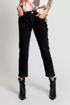 Worn Black High Waist Awesome Baggies Denim Jeans